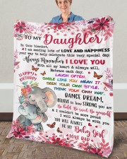 In This Blanket Im Sending LotsOf Love To Daughter Fleece Blanket - 50" x 60" aos-coral-fleece-blanket-50x60-lifestyle-front-02a