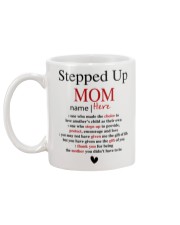Stepped Up Mom personalized Name Mug back