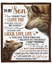 Never Forget That I Love U Wolf Dad To Son Fleece Blanket - 50" x 60" front