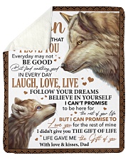 Never Forget That I Love U Wolf Dad To Son Sherpa Fleece Blanket tile