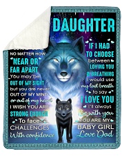 Never Feel That U Are Alone Wolf Dad To Daughter Sherpa Fleece Blanket - 50" x 60" thumbnail