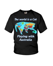 Cat World Map Youth T-Shirt thumbnail