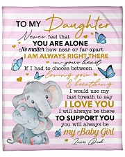 Never Feel U Are Alone Elephants Dad To Daughter Fleece Blanket - 50" x 60" front