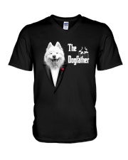 The DogFather Samoyed V-Neck T-Shirt thumbnail
