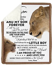 Little Boy Yesterday Friend Today-Lion Mom To Son Sherpa Fleece Blanket tile