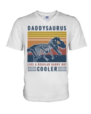 Daddysaurus Like A Regular Daddy But Cooler V-Neck T-Shirt tile