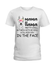 Mama Llama kick you in the face Ladies T-Shirt thumbnail