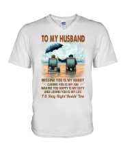 Missing U Is My Hobby Wife To Husband V-Neck T-Shirt tile