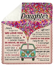 Never Forget That I Love You - Mom Dad To Daughter Sherpa Fleece Blanket - 50" x 60" thumbnail