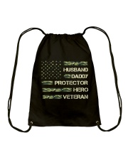 Husband Daddy Protector Hero Veteran Drawstring Bag tile