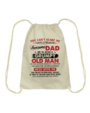 U Can't Scare Me I Have A Awesome Dad To Daughter Drawstring Bag tile