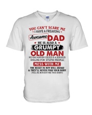 U Can't Scare Me I Have A Awesome Dad To Daughter V-Neck T-Shirt tile