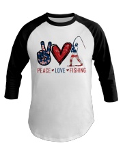 Peace Love Fishing Baseball Tee tile