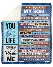I Want U To Believe Deep In Your Heart Dad To Son Sherpa Fleece Blanket tile