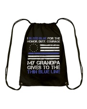 My Grandpa Gives To The Thin Blue Line Drawstring Bag thumbnail