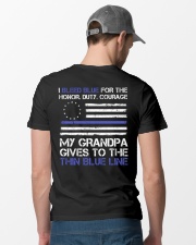 My Grandpa Gives To The Thin Blue Line Classic T-Shirt lifestyle-mens-crewneck-back-6