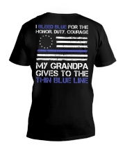 My Grandpa Gives To The Thin Blue Line V-Neck T-Shirt thumbnail