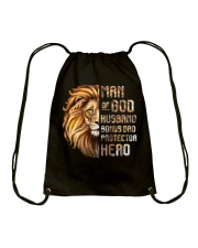 Lion Man OF God Husband Bonus Dad Hero Drawstring Bag thumbnail