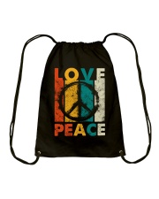 Love Peace Hippie Drawstring Bag tile