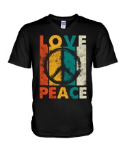 Love Peace Hippie V-Neck T-Shirt tile