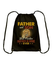 Lion Father Son Best Freakin' Partner In Crime Drawstring Bag thumbnail