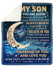 Never Feel That U Are Alone Mom To Son Sherpa Fleece Blanket - 50" x 60" thumbnail