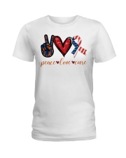 Peace Love Cure Ladies T-Shirt tile