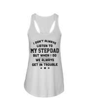 I don't always listen to my step-dad Ladies Flowy Tank thumbnail
