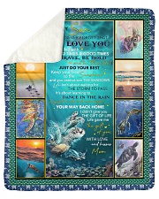 Never Forget That I Love U-Turtle- Mom To Son Sherpa Fleece Blanket tile