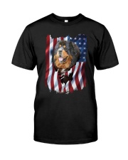American Flag Tibetan mastiff Classic T-Shirt front