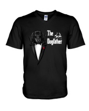 The DogFather Dachshund V-Neck T-Shirt thumbnail