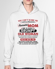 U Can't Scare Me I Have A Awesome Mom To Son Hooded Sweatshirt garment-hooded-sweatshirt-front-04