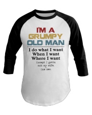 I'm a grumpy old Man Baseball Tee thumbnail