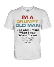 I'm a grumpy old Man V-Neck T-Shirt thumbnail