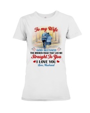 God Blessed The Broken Road Husband To Wife Premium Fit Ladies Tee tile