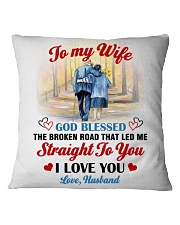 God Blessed The Broken Road Husband To Wife Square Pillowcase tile