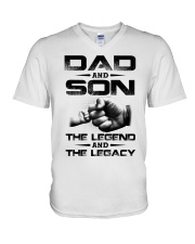 Dad And Son The Legend The Legacy V-Neck T-Shirt tile