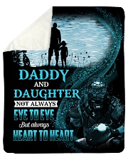 Not Eye To Eye But Heart To Heart Dad To Daughter Sherpa Fleece Blanket tile