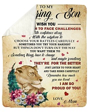 I Wish Strength To Face Challenges Lion Mom To Son Sherpa Fleece Blanket - 50" x 60" thumbnail