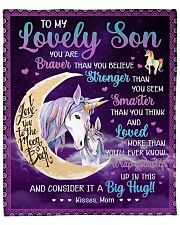 U Are Braver Than U Believe Unicorn Mom To Son Fleece Blanket - 50" x 60" front