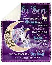 U Are Braver Than U Believe Unicorn Mom To Son Sherpa Fleece Blanket tile