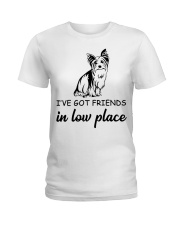 Yorkie I've Got Friends in low places Ladies T-Shirt tile