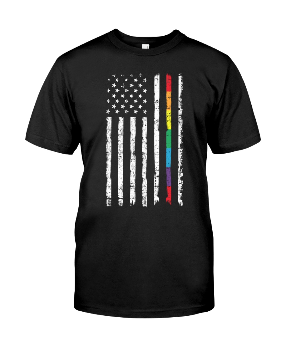 Gay Pride Rainbow American Flag Classic T-Shirt
