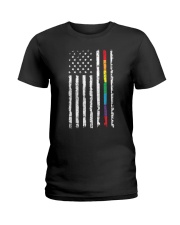 Gay Pride Rainbow American Flag Ladies T-Shirt thumbnail
