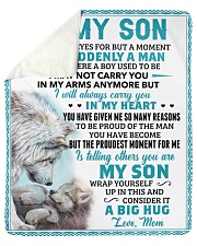 I Closed My Eyes For But A Moment-Wolf Mom To Son Sherpa Fleece Blanket - 50" x 60" thumbnail