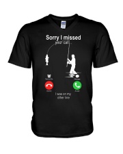 Sorry I missed Your Call V-Neck T-Shirt tile