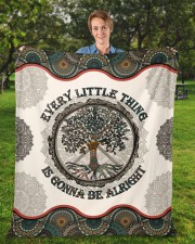 Every Little Thing Is Gonna Be Alright Hippie Fleece Blanket - 50" x 60" aos-coral-fleece-blanket-50x60-lifestyle-front-01a