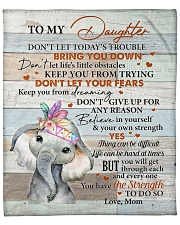 Don't Let Today's Trouble Elephant Mom To Daughter Fleece Blanket - 50" x 60" front