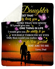 Daughter Never Forget That Daddy Loves You Sherpa Fleece Blanket tile