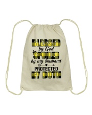 Blessed By God Spoiled By My Husband Drawstring Bag tile